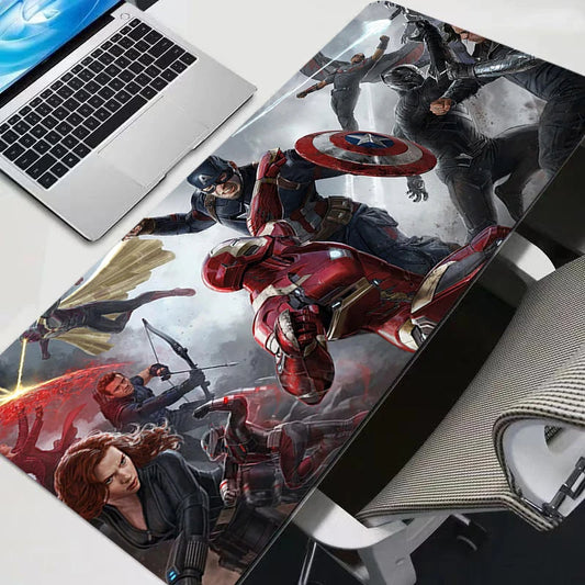 Superhero Iron Vs Captain Design Gaming Desk mat image 0